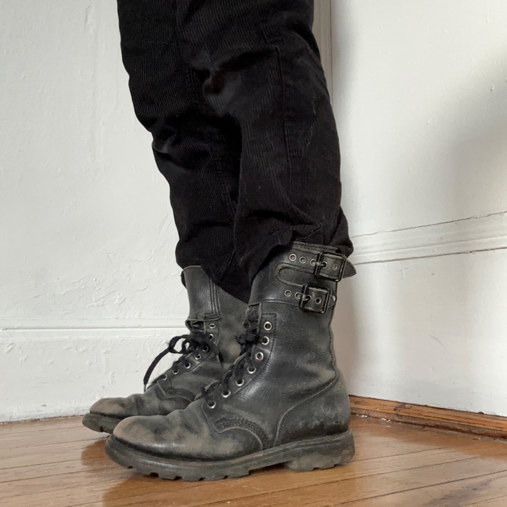 Great vintage leather military rangers army used boots from France US 7.5